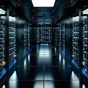Tech Etching: (futuristic:1.21) server room