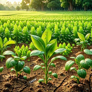 Agricultural Technology In Design Studio With Lush Green