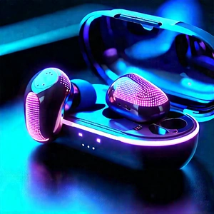 Wireless Earbuds With Glowing Screen With Pair Earphones