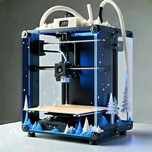 3d Printer With Digital Particles With Printer Sitting