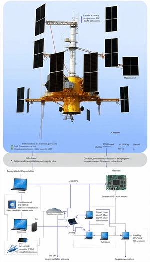 The Image Is A Diagram Showing The Different Components Of A Satellite