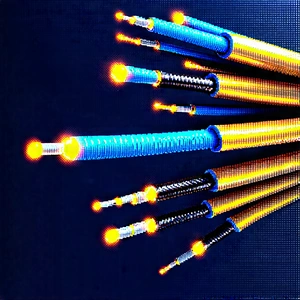 Close-up Of Fiber Optic Cables With Close-up Group