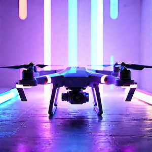 Drone With Glowing Screen With Small Drone,