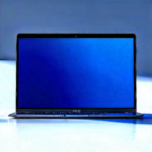 Laptop With Streaming Content With Black Laptop
