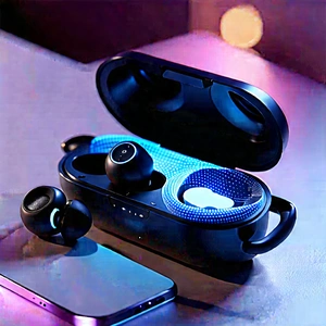 Wireless Earbuds With Holographic Display With Black Case