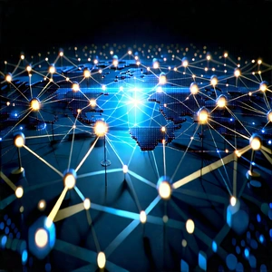 Blockchain Network Visualization With Blue White