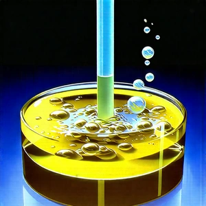 Abstract Ukiyo-E Style: Macro view of chemical reaction