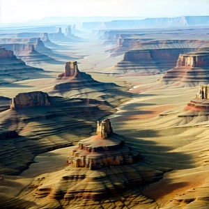 Nature Digital Illustration: Aerial View Of Canyon System With Breathtaking Landscape