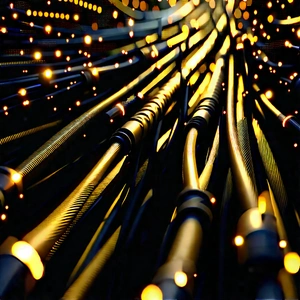 Close-up Of Fiber Optic Cables With Close-up Large