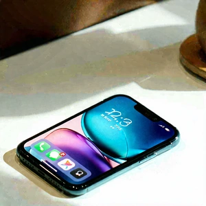 Tech Product Photography: Smartphone With User Interface With Smartphone Blue