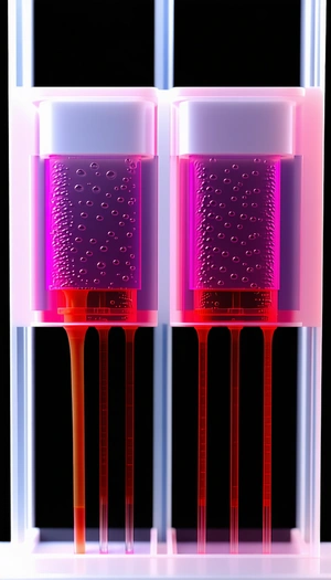 Two Red Vials Filled With A Red Liquid