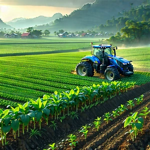 Agricultural Technology In (design:1.38) Studio With Large Blue