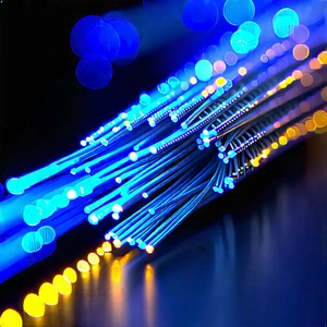 Close-up Of Fiber Optic Cables With Close-up Blue