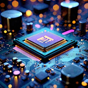 Close-up of microprocessor