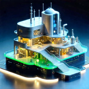 (futuristic:1.29) Research Laboratory With Large Model