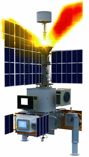 A Futuristic Space Station With A Variety Of Electronic Devices