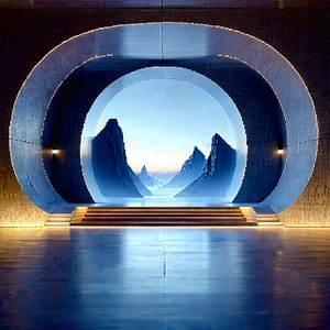 Futuristic Innovation Hub With Large, Open,