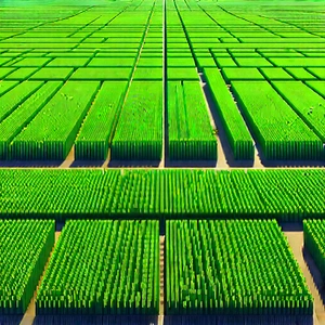 Agricultural Technology In Tech Office With Large Field
