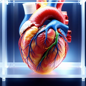 A Heart Is Displayed In A Glass Case, Showcasing Its Intricate Structure And Design