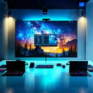 Entertainment Technology In Tech Office With Room Large