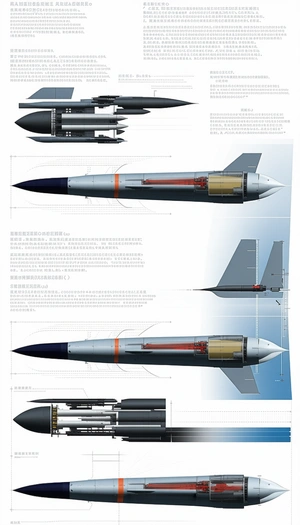 A Series Of Diagrams Show The Different Stages Of A Missile's Development