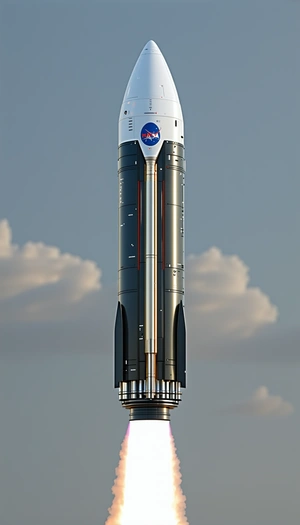 A Large Rocket Ship With A Space Shuttle On Top Of It