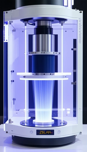 A Blue Light Is Shining Through A Glass Tube, Creating A Blue Light Effect