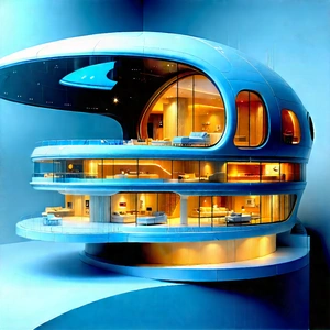 (futuristic:1.41) smart home