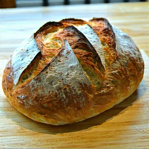 Lifestyle Minimalist Design: Artisanal Bread Prepared With Organic Components With Large Loaf