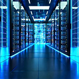 (futuristic:1.38) Server Room With Image, There