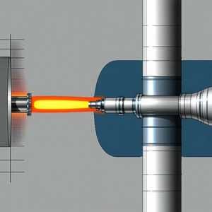A Blue Pipe Is Connected To A Red Pipe, And The Red Pipe Is Connected To A Yellow Pipe
