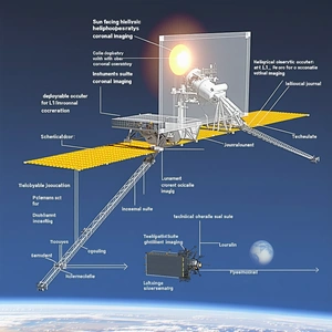 The Image Is A Diagram Of A Space Station, Showing Various Parts And Their Functions