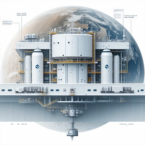 A Large White Building Is Shown In A Drawing, With A Globe Of The Earth In The Foreground