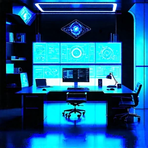 Futuristic Tech Startup Office With Image, There