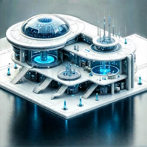 Futuristic Research Laboratory With Futuristic Building