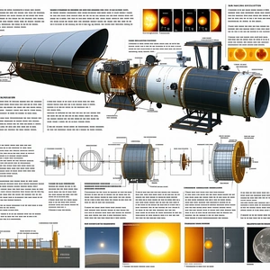 A Large Poster Is Displayed, Showcasing A Spacecraft With A Large Tube On The Side