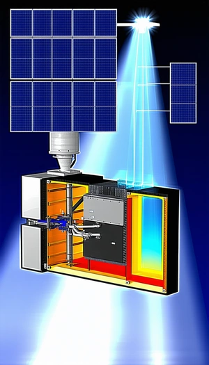 A Large, Futuristic-looking Machine Is Shown In A Blue Background
