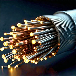 Close-up Of Fiber Optic Cables With Close-up Bunch