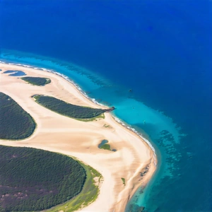 Nature Drone Photography: Aerial View Of Coastal Islands With Beautiful Blue