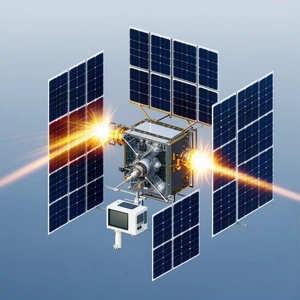 A Spacecraft With A Solar Panel On Its Side