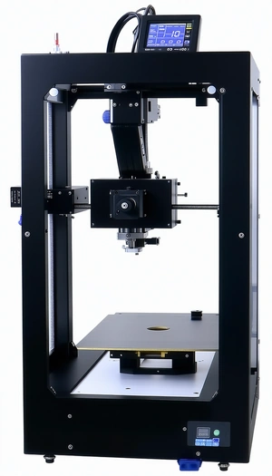 A Black Machine Is Sitting On A White Background