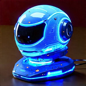 Robot with blue light glow