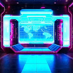 Futuristic Smart Home With Large, Brightly