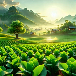 Agricultural Technology In Tech Office With Painting Lush