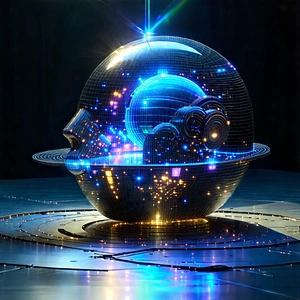 Machine Learning Visualization With Large, Blue,