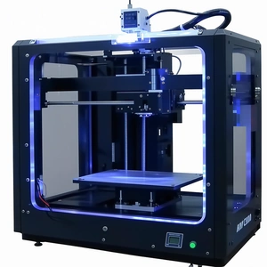A 3d Printer Is Shown In A White Room