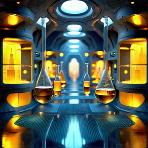 Futuristic Research Laboratory With Futuristic Setting,
