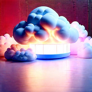 Cloud Computing Visualization With Large, Blue