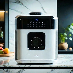Tech Architectural Photography: Innovative Smart Appliance (design:1.42) With Modern Kitchen