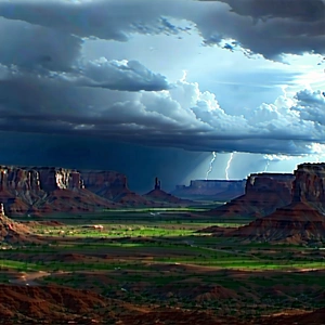 Nature Cinema 4d: Storm Clouds Over Canyon Floor With Beautiful Landscape